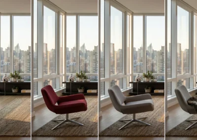 Comparativa antes y después de render BB Italia mejorado con inteligencia artificial