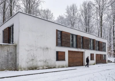 Casa Moderna ambiente invernal creada con IA y 3D