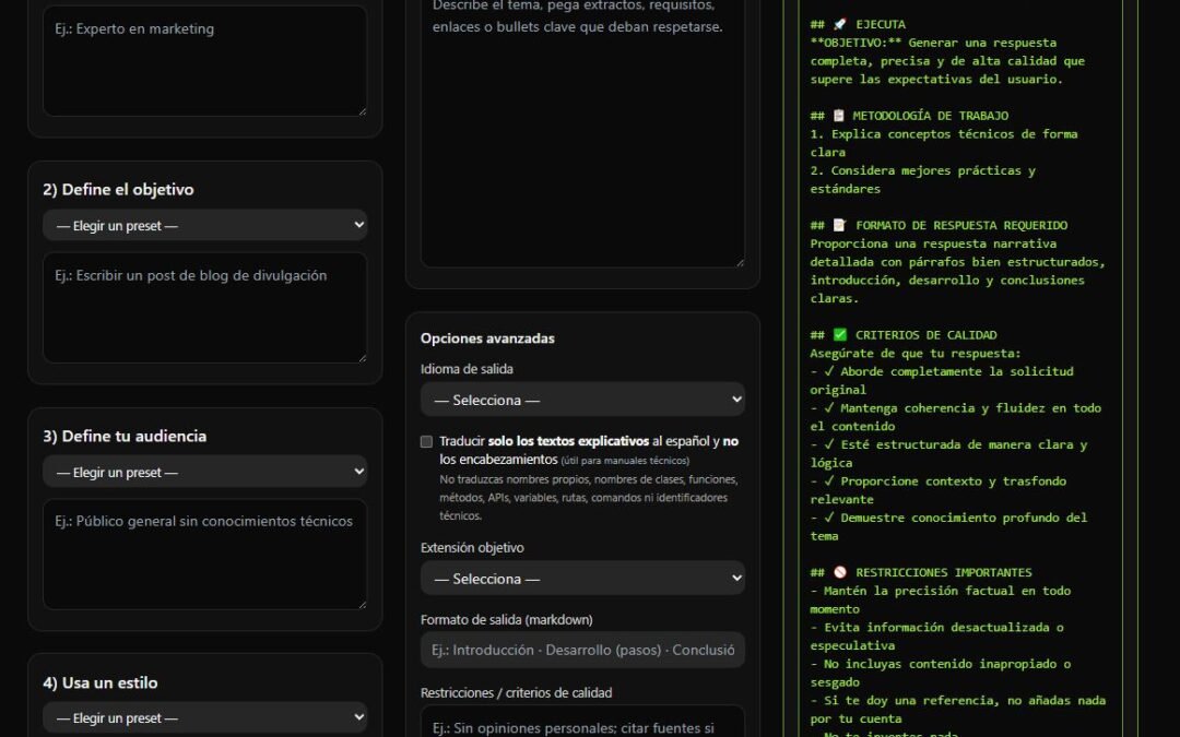 Generador de Prompts · ChatGPT