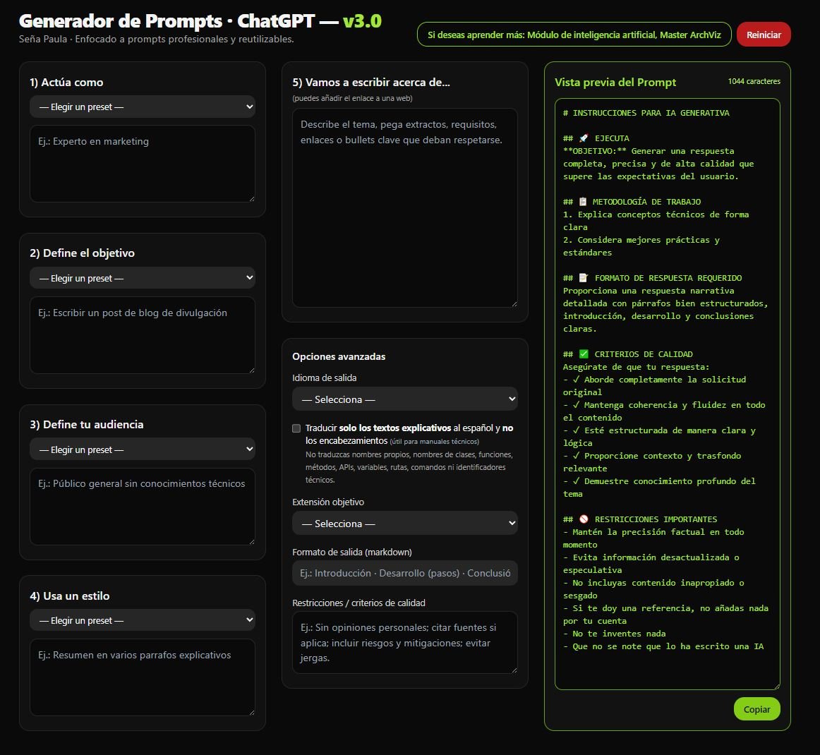 Generador de Prompts · ChatGPT